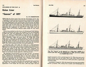 GASCON (1897)--  SEA BREEZES magazine review of this ship July 1966 - Imagen 1 de 3