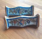 Antique  pair French ceramic knife rests  Faience 