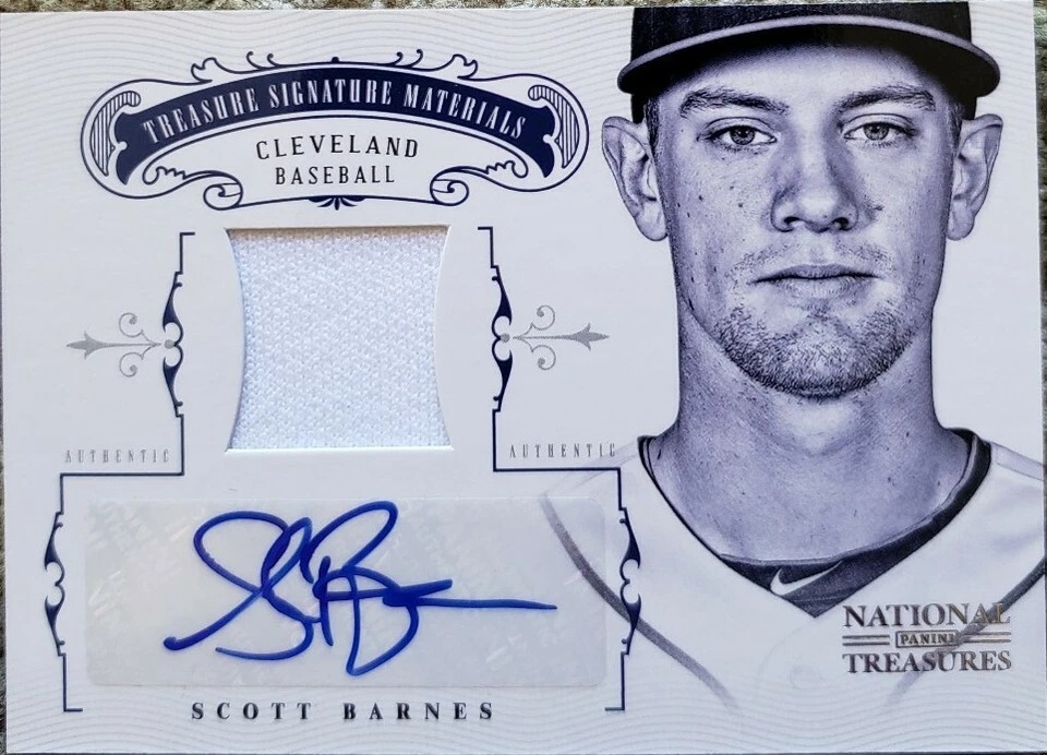 SCOTT BARNES 2012 National Treasures DUAL AUTO Game Used Jersey SP /99 Cleveland - Image 1 of 2