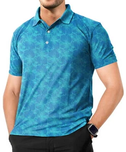 HAPPY BAY Men's Golf Shirt Short Sleeve Moisture Wicking Collared Tee Shirts - Picture 1 of 3