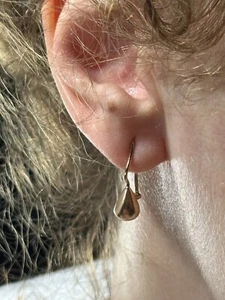 Original gold women's earrings 583, simple women's earrings. - Picture 1 of 8