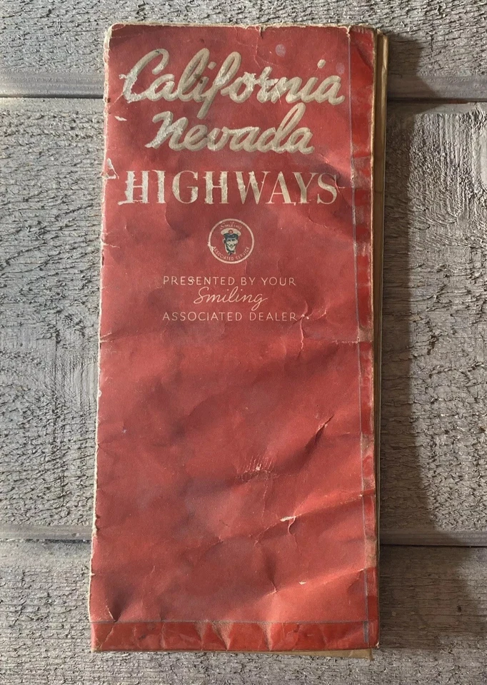 1930's California & Nevada Highways Vintage Map Smiling Association Dealer - Image 1 of 1