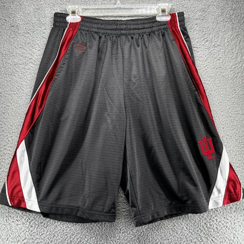 INDIANA UNIVERSITY Shorts Mens Extra Large Gray Black Red Basketball Pockets Cover
