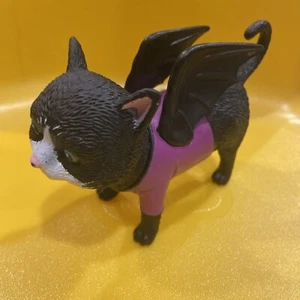 Trader Joe's Halloween Plastic Vinyl Cat Figure 4” Purple Shirt Bat Dragon Wings - Picture 1 of 6