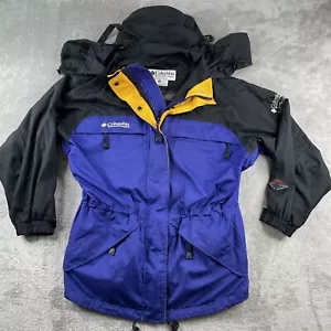 Vintage Columbia Titanium Omni Tech Jacket Womens Blue Black Yellow Size M - Picture 1 of 13