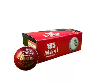 Cricket Leather Ball Pack of 6 Red Hard Balls Grade A - Picture 1 of 4