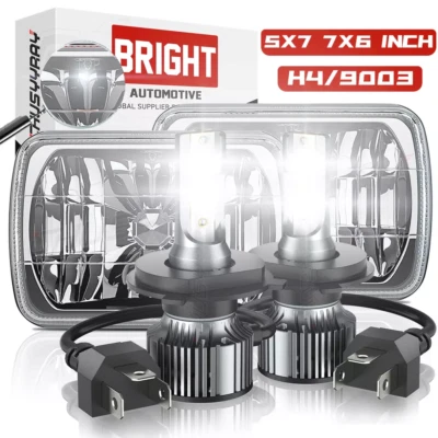 Pair Fit Kenworth T300 1997-2010 7x6" 5x7 inch 15 LED Headlights High/Low Beam - Image 1 of 4