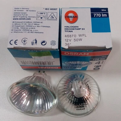 OSRAM 46870WFL 12V50W Spotlight 36° Display Lamp With Glass Cover MR16 Light Cup - Image 1 of 4
