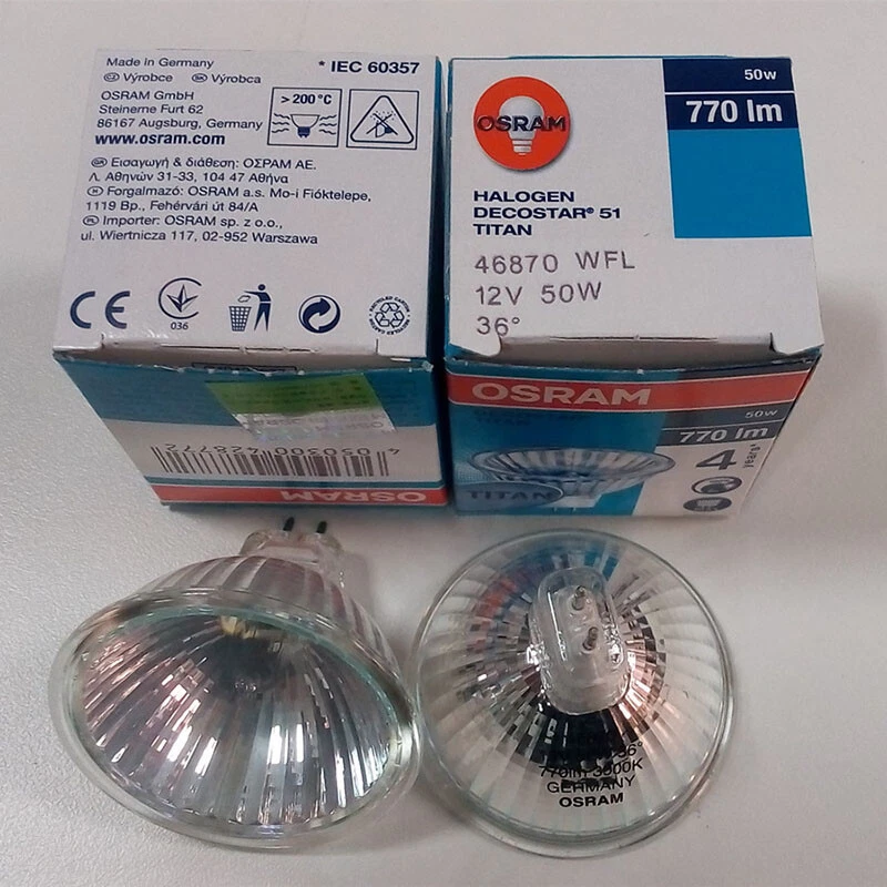 OSRAM 46870WFL 12V50W MR16 Light Cup Spotlight 36° Display Lamp With Glass Cover - Image 1 of 4