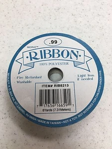 Nicole Ribbon 100% Polyester - 3/8" Wide - Set of 5 Assorted Colors - 8 Yards/Sp - Picture 1 of 11