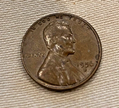 Lincoln Wheat Penny 1956 - D - L error centavos serán descontinuados Foto 1 de 2