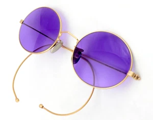 Cutler and Gross London Vintage Sunglasses 0410 Purple Gold Oval Sportbügel 90s - Picture 1 of 11