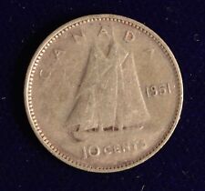 Canada 1951 10 CENT  - Nice Coin Book filler ~ average circulated