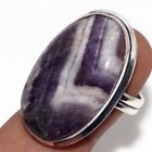 Banded Amethyst 925 Silver Plated Gemstone Handmade Ring Us 8.5 Women Jewelry S9