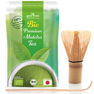Bio Matcha Einsteiger Set: Original Japan Bio Matcha + Bambusbesen und Löffel