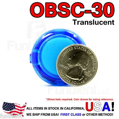 Sanwa Original OBSC-30 Azul Translúcido Pulsador JAMMA Guitarra Killswitch Foto 1 de 4