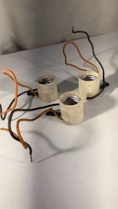 3 vintage porcelain sockets with mounting brackets S - Picture 1 of 10