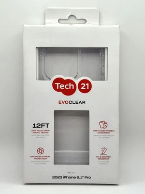 Funda Tech21 EvoClear Serie Carga Inalámbrica para Apple iPhone 15 Pro (Transparente) Foto 1 de 3