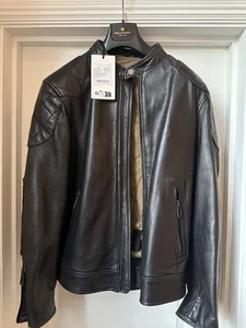 Belstaff Outlaw Black Leather Centenary Pro Motorcycle Jacket 36750G Large - Picture 1 of 24