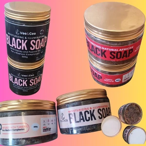 100% Authentic Raw Organic African Black Soap Skin Hair Body Acne Nigeria - Picture 1 of 27