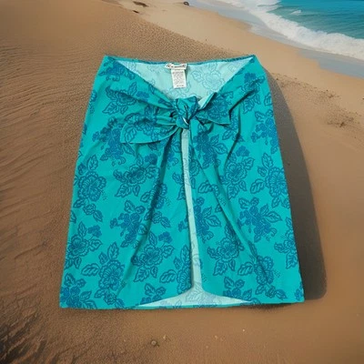 LL Bean Women's M Floral  Swim Cover Up Wrap Skirt - Image 1 of 4