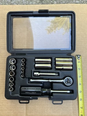🇺🇸CRAFTSMAN 34800 19Pc. 6Pt. Socket Wrench Set 1/4" Drive Original Case🇺🇸 - Image 1 of 4