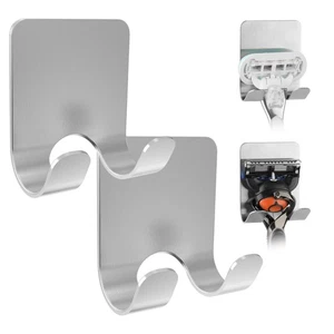 Paquete de 4 soportes de afeitadora de montaje en pared para ducha, ganchos de afeitar autoadhesivos, acero inoxidable - Imagen 1 de 6