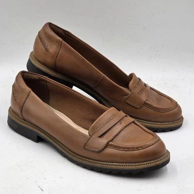 Clarks Womens Griffin Milly Tan Leather Loafer Size UK 5D Leather Workwear Smart - Image 1 of 4