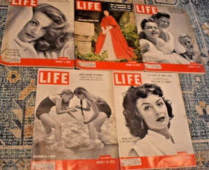 Life Magazine Lot of 5 Full Month of AUGUST 1953 3, 10, 17, 24, 30 GREAT ADDS - Picture 1 of 13