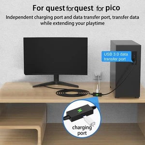 USB3 2 Fast Charge and Data Transfer Cable Designed for Quest Connectivity - Zdjęcie 1 z 11