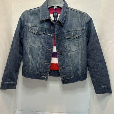 Gap Kids Denim Jacket Sweater Girls Size Medium (8) - Image 1 of 4