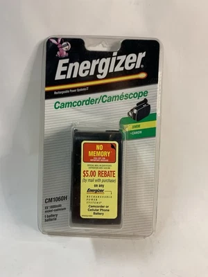 Batería de videocámara Energizer vintage nueva - Paquete CM1060H 6V Canon 8 mm Foto 1 de 4