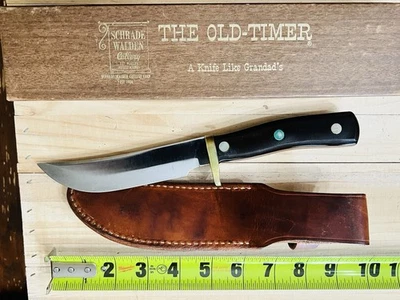 VINTAGE 1946-1973 SCHRADE WALDEN NY 165 ~ OLD TIMER ~ WOODSMAN ~ HUNTING KNIFE - Image 1 of 4