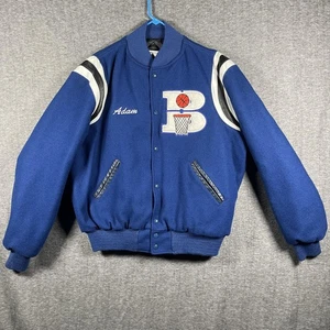 Holloway Jacket Mens Large Blue Varsity Letterman Basketball 20000 Shot Club - Picture 1 of 9
