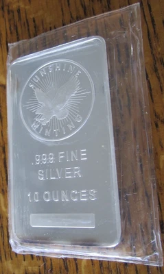 Sunshine Minting  .999  10 Troy Oz  Fine Silver Bullion Bar Silver Eagle Bar A - Image 1 of 2