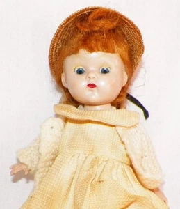 Vogue Ginny Doll Hard Plastic SLW Red Hair Blue Eyes Yellow Dress Vintage - Picture 1 of 11