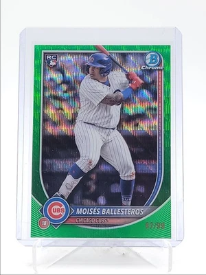 MOISES BALLESTEROS 2025 BOWMAN CHROME ROOKIE GREEN WAVE RC /99 Q4060 - Image 1 of 2