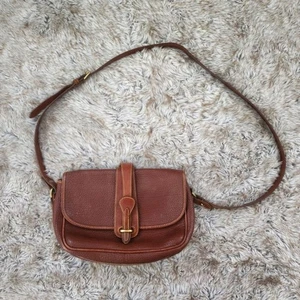 Dooney & Bourke Vintage Brown Leather Crossbody Bag - Picture 1 of 11