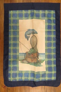 CLR Pesca, Peces Moteados, Red, Poste, Señuelos, Verde, Azul Decorativo CASA Bandera - Imagen 1 de 2