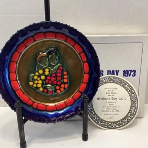 VTG Carlo Monti's Mother’s Day Plate 1973  #1983/2000 Hand Enameled on Copper - Picture 1 of 13