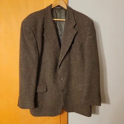 Abrigo deportivo Yorkshire & Hill 46L marrón tweed lana espiga  Foto 1 de 4