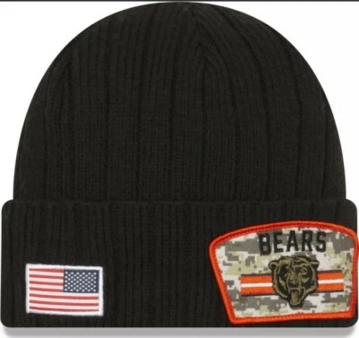 Gorro tejido negro New Era Chicago Bears NFL 2021 Salute To Service Bear Logo Foto 1 de 3
