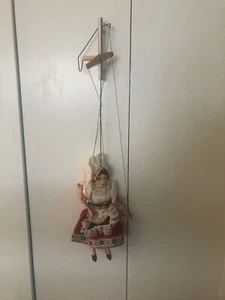 Porcelain Vintage Marionette Puppet Femal Handcrafted - Picture 1 of 12