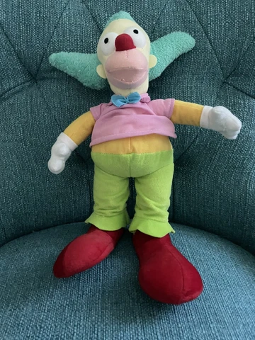 The Simpsons KRUSTY THE CLOWN Plush Stuffed Doll Toy 11” Universal Studios NWOT Cover