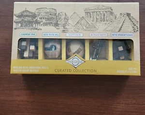 True Genius 5 Curated Collection Brainteaser Puzzles, Wood & Metal - Picture 1 of 2