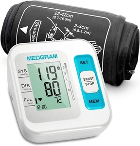 Upper Arm Blood Pressure Monitor Digital BP Cuff Machine Automatic Pulse Meter - Picture 1 of 8