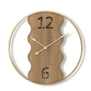 Pine Wood Wall Clock, 50.8cm Round, Battery-Powered, Noiseless - Picture 1 of 2