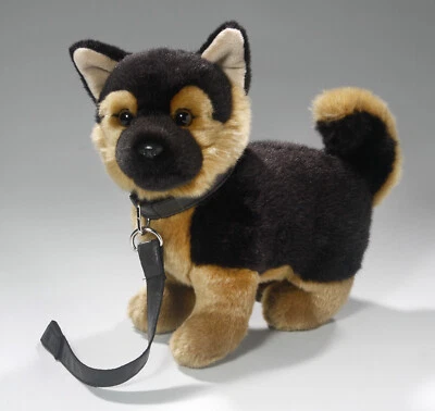 Carl Dick Collection Plüschtier deutscher Schäferhund sitzend mit Leine ca.25 cm - Bild 1 von 3