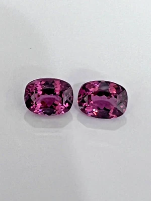 HIGH QUALITY MALAYA GARNET PAIR OF CUSHION  7X9  CTS-5.06 . - Image 1 of 4