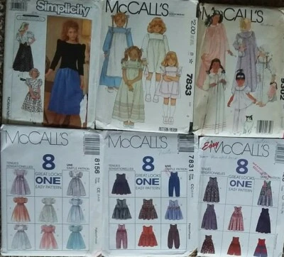 Children's Kids Junior Boys Girls Sewing Patterns 60's-2000's -U Pick! Lot #19 - Image 1 of 2